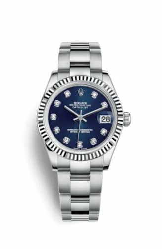 Rolex Datejust 31 Stainless Steel Fluted / Oyster / Blue - Diamond 178274-0061 — фото часов Rolex Datejust 31 Stainless Steel Fluted / Oyster / Blue - Diamond 178274-0061 — фото часов