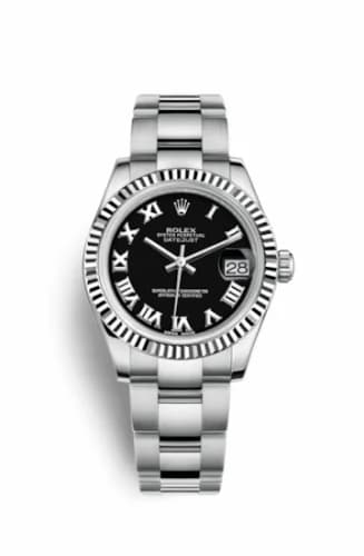 Rolex Datejust 31 Stainless Steel Fluted / Oyster / Black - Roman 178274-0078 — фото часов Rolex Datejust 31 Stainless Steel Fluted / Oyster / Black - Roman 178274-0078 — фото часов
