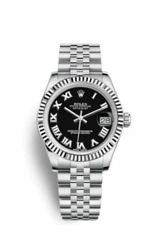 Rolex Datejust 31 Stainless Steel Fluted / Jubilee / Black - Roman 178274-0079 — фото часов Rolex Datejust 31 Stainless Steel Fluted / Jubilee / Black - Roman 178274-0079 — фото часов