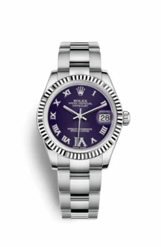 Rolex Datejust 31 Stainless Steel Fluted / Oyster / Purple - Roman 178274-0087 — фото часов Rolex Datejust 31 Stainless Steel Fluted / Oyster / Purple - Roman 178274-0087 — фото часов