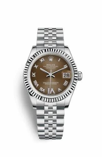 Rolex Datejust 31 Stainless Steel Fluted / Jubilee / Bronze Roman 178274-0090 — фото часов Rolex Datejust 31 Stainless Steel Fluted / Jubilee / Bronze Roman 178274-0090 — фото часов