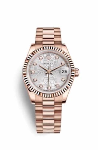 Rolex Datejust 31 Everose Fluted / President / Silver Computer 178275f-0001 — фото часов Rolex Datejust 31 Everose Fluted / President / Silver Computer 178275f-0001 — фото часов