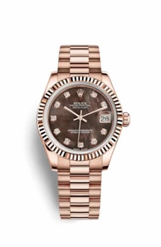 Rolex Datejust 31 Everose Fluted / President / Black MOP 178275f-0003 — фото часов Rolex Datejust 31 Everose Fluted / President / Black MOP 178275f-0003 — фото часов