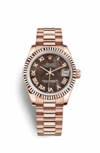 Rolex Datejust 31 Everose Fluted / President / Black MOP Roman 178275f-0004 — фото часов Rolex Datejust 31 Everose Fluted / President / Black MOP Roman 178275f-0004 — фото часов