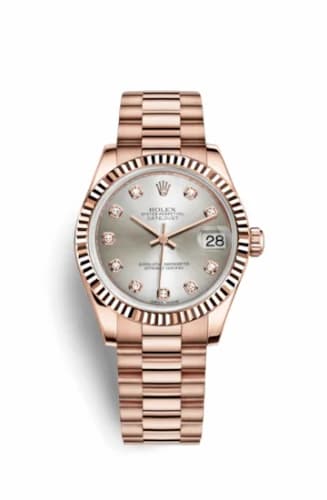 Rolex Datejust 31 Everose Fluted / President / Silver Diamond 178275f-0005 — фото часов Rolex Datejust 31 Everose Fluted / President / Silver Diamond 178275f-0005 — фото часов
