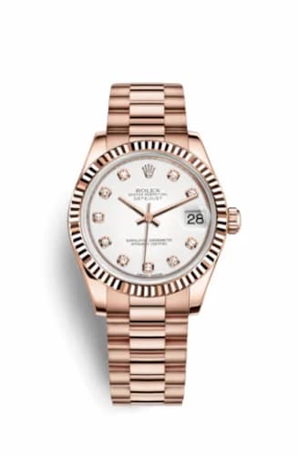 Rolex Datejust 31 Everose Fluted / President / White Diamonds 178275f-0011 — фото часов Rolex Datejust 31 Everose Fluted / President / White Diamonds 178275f-0011 — фото часов