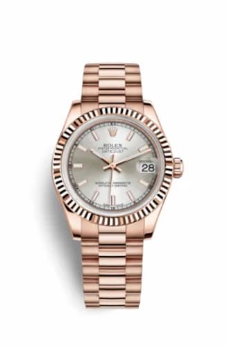 Rolex Datejust 31 Everose Fluted / President / Silver 178275f-0018 — фото часов Rolex Datejust 31 Everose Fluted / President / Silver 178275f-0018 — фото часов