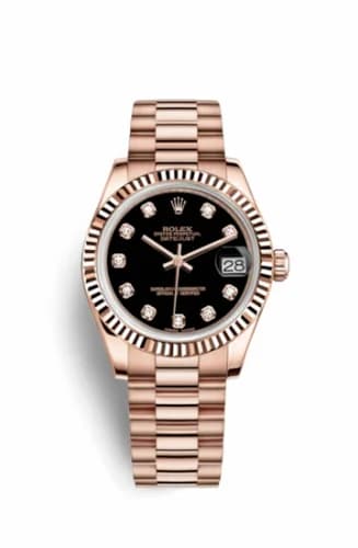 Rolex Datejust 31 Everose Fluted President Black Diamonds 178275f-0020 — фото часов Rolex Datejust 31 Everose Fluted President Black Diamonds 178275f-0020 — фото часов