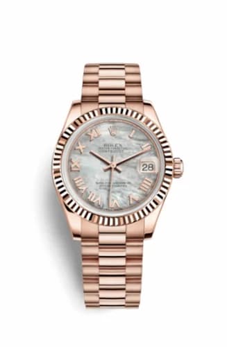 Rolex Datejust 31 Everose Fluted / President / MOP Roman 178275f-0026 — фото часов Rolex Datejust 31 Everose Fluted / President / MOP Roman 178275f-0026 — фото часов