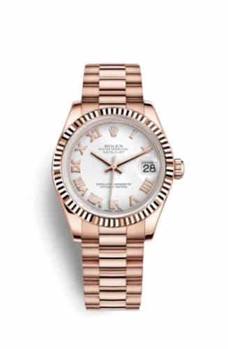 Rolex Datejust 31 Everose Fluted / President / White Roman 178275f-0028 — фото часов Rolex Datejust 31 Everose Fluted / President / White Roman 178275f-0028 — фото часов