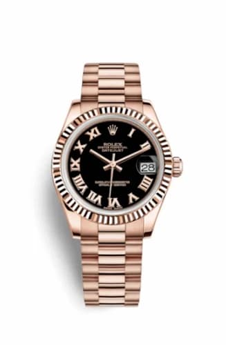 Rolex Datejust 31 Everose Fluted / President / Black Roman 178275f-0030 — фото часов Rolex Datejust 31 Everose Fluted / President / Black Roman 178275f-0030 — фото часов