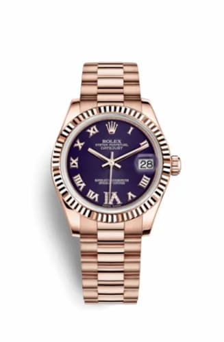 Rolex Datejust 31 Everose Fluted / President / Purple Roman 178275f-0033 — фото часов Rolex Datejust 31 Everose Fluted / President / Purple Roman 178275f-0033 — фото часов