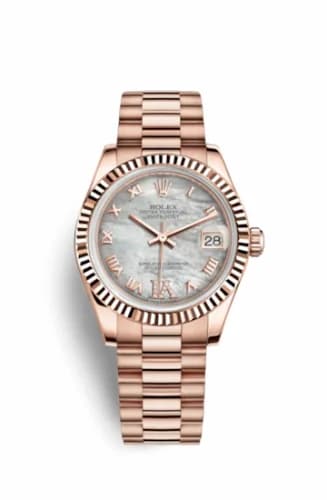 Rolex Datejust 31 Everose Fluted / President / MOP Roman 178275f-0034 — фото часов Rolex Datejust 31 Everose Fluted / President / MOP Roman 178275f-0034 — фото часов