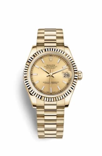 Rolex Datejust 31 Yellow Gold Fluted / President / Champagne 178278-0025 — фото часов Rolex Datejust 31 Yellow Gold Fluted / President / Champagne 178278-0025 — фото часов