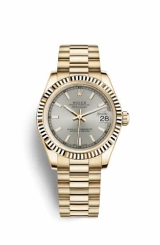 Rolex Datejust 31 Yellow Gold Fluted / President / Silver 178278-0028 — фото часов Rolex Datejust 31 Yellow Gold Fluted / President / Silver 178278-0028 — фото часов