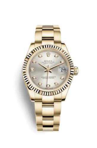 Rolex Datejust 31 Yellow Gold Fluted / Oyster / Silver Diamond 178278-0037 — фото часов Rolex Datejust 31 Yellow Gold Fluted / Oyster / Silver Diamond 178278-0037 — фото часов