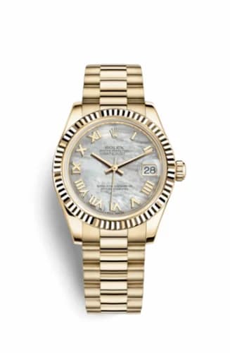 Rolex Datejust 31 Yellow Gold Fluted / President / MOP Roman 178278-0038 — фото часов Rolex Datejust 31 Yellow Gold Fluted / President / MOP Roman 178278-0038 — фото часов