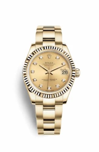 Rolex Datejust 31 Yellow Gold Fluted / Oyster / Champagne Diamond 178278-0046 — фото часов Rolex Datejust 31 Yellow Gold Fluted / Oyster / Champagne Diamond 178278-0046 — фото часов