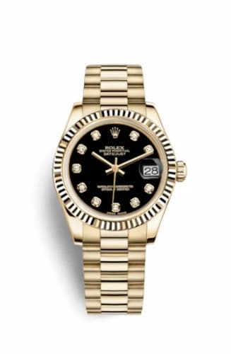 Rolex Datejust 31 Yellow Gold Fluted / President / Black Diamond 178278-0065 — фото часов Rolex Datejust 31 Yellow Gold Fluted / President / Black Diamond 178278-0065 — фото часов