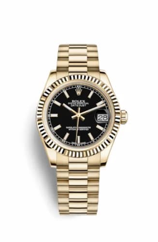 Rolex Datejust 31 Yellow Gold Fluted / President / Black 178278-0068 — фото часов Rolex Datejust 31 Yellow Gold Fluted / President / Black 178278-0068 — фото часов