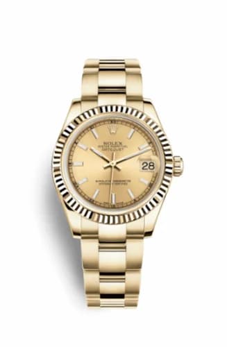 Rolex Datejust 31 Yellow Gold Fluted / Oyster / Champagne 178278-0070 — фото часов Rolex Datejust 31 Yellow Gold Fluted / Oyster / Champagne 178278-0070 — фото часов