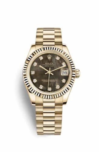 Rolex Datejust 31 Yellow Gold Fluted / President / Black MOP 178278-0111 — фото часов Rolex Datejust 31 Yellow Gold Fluted / President / Black MOP 178278-0111 — фото часов