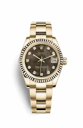 Rolex Datejust 31 Yellow Gold Fluted / Oyster / Black MOP 178278-0113 — фото часов Rolex Datejust 31 Yellow Gold Fluted / Oyster / Black MOP 178278-0113 — фото часов