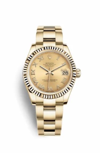 Rolex Datejust 31 Yellow Gold Fluted / Oyster / Champagne Roman 178278-0115 — фото часов Rolex Datejust 31 Yellow Gold Fluted / Oyster / Champagne Roman 178278-0115 — фото часов