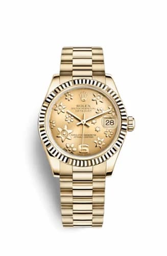 Rolex Datejust 31 Yellow Gold Fluted / President / Champagne Floral 178278-0119 — фото часов Rolex Datejust 31 Yellow Gold Fluted / President / Champagne Floral 178278-0119 — фото часов