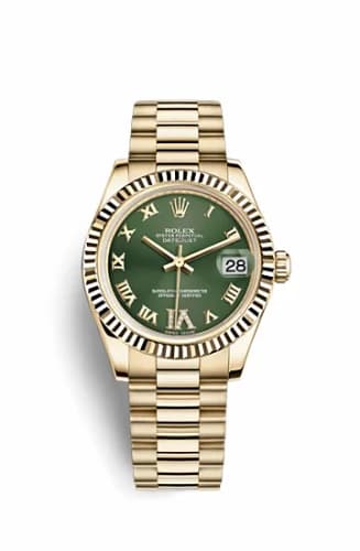 Rolex Datejust 31 Yellow Gold Fluted / President / Olive Roman 178278-0120 — фото часов Rolex Datejust 31 Yellow Gold Fluted / President / Olive Roman 178278-0120 — фото часов