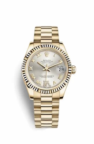 Rolex Datejust 31 Yellow Gold Fluted / President / Silver Roman 178278-0121 — фото часов Rolex Datejust 31 Yellow Gold Fluted / President / Silver Roman 178278-0121 — фото часов