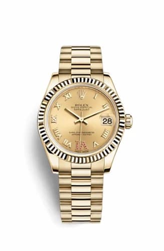 Rolex Datejust 31 Yellow Gold Fluted / President / Champagne Roman 178278-0128 — фото часов Rolex Datejust 31 Yellow Gold Fluted / President / Champagne Roman 178278-0128 — фото часов