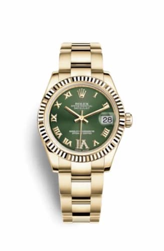 Rolex Datejust 31 Yellow Gold Fluted / Oyster / Olive Roman 178278-0131 — фото часов Rolex Datejust 31 Yellow Gold Fluted / Oyster / Olive Roman 178278-0131 — фото часов