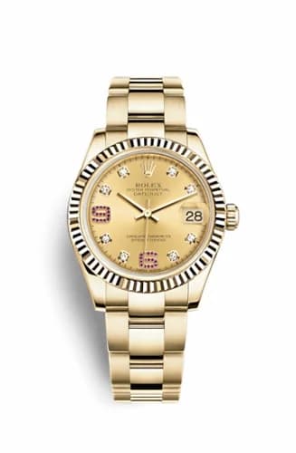 Rolex Datejust 31 Yellow Gold Fluted / Oyster / Champagne Diamond 178278-0132 — фото часов Rolex Datejust 31 Yellow Gold Fluted / Oyster / Champagne Diamond 178278-0132 — фото часов