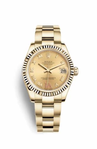 Rolex Datejust 31 Yellow Gold Fluted / Oyster / Champagne Roman 178278-0133 — фото часов Rolex Datejust 31 Yellow Gold Fluted / Oyster / Champagne Roman 178278-0133 — фото часов