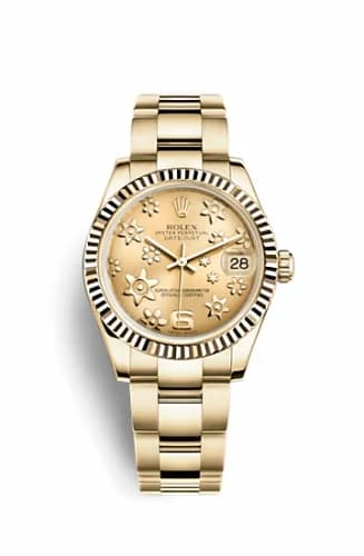 Rolex Datejust 31 Yellow Gold Fluted / Oyster / Champagne Floral 178278-0137 — фото часов Rolex Datejust 31 Yellow Gold Fluted / Oyster / Champagne Floral 178278-0137 — фото часов