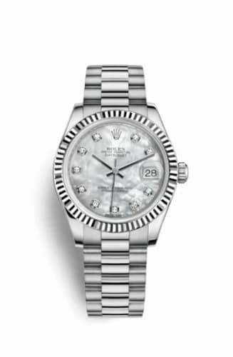 Rolex Datejust 31 White Gold Fluted / President / MOP 178279-0015 — фото часов Rolex Datejust 31 White Gold Fluted / President / MOP 178279-0015 — фото часов