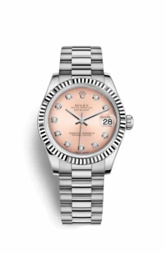 Rolex Datejust 31 White Gold Fluted / President / Pink Diamond 178279-0036 — фото часов Rolex Datejust 31 White Gold Fluted / President / Pink Diamond 178279-0036 — фото часов