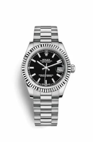 Rolex Datejust 31 White Gold Fluted / President / Black 178279-0046 — фото часов Rolex Datejust 31 White Gold Fluted / President / Black 178279-0046 — фото часов
