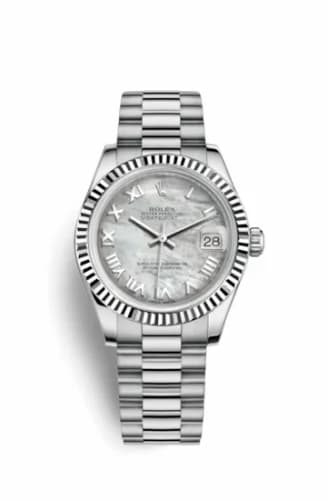 Rolex Datejust 31 White Gold Fluted / President / MOP Roman 178279-0064 — фото часов Rolex Datejust 31 White Gold Fluted / President / MOP Roman 178279-0064 — фото часов