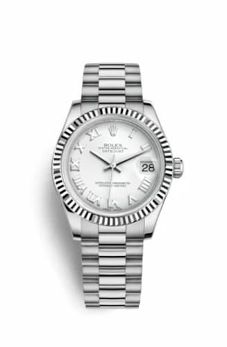 Rolex Datejust 31 White Gold Fluted / President / White Roman 178279-0067 — фото часов Rolex Datejust 31 White Gold Fluted / President / White Roman 178279-0067 — фото часов