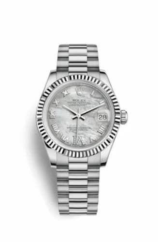 Rolex Datejust 31 White Gold Fluted / President / MOP Roman 178279-0073 — фото часов Rolex Datejust 31 White Gold Fluted / President / MOP Roman 178279-0073 — фото часов