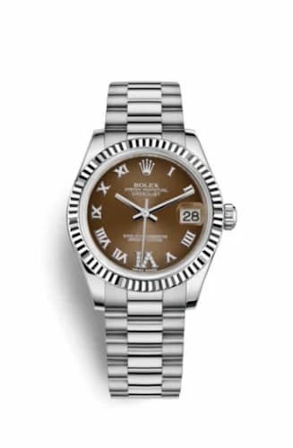 Rolex Datejust 31 White Gold Fluted / President / Bronze Roman 178279-0074 — фото часов Rolex Datejust 31 White Gold Fluted / President / Bronze Roman 178279-0074 — фото часов