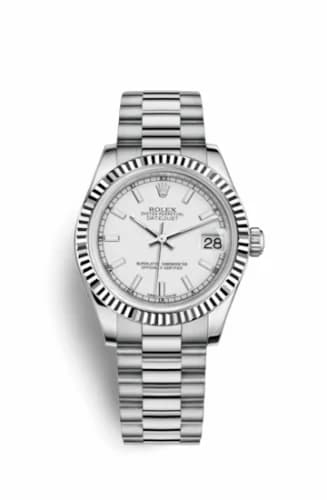Rolex Datejust 31 White Gold Fluted / President / White 178279-0079 — фото часов Rolex Datejust 31 White Gold Fluted / President / White 178279-0079 — фото часов