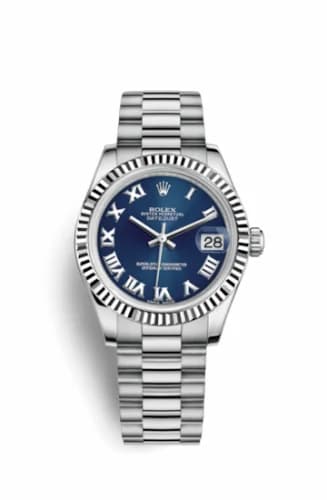 Rolex Datejust 31 White Gold Fluted / President / Blue Roman 178279-0083 — фото часов Rolex Datejust 31 White Gold Fluted / President / Blue Roman 178279-0083 — фото часов