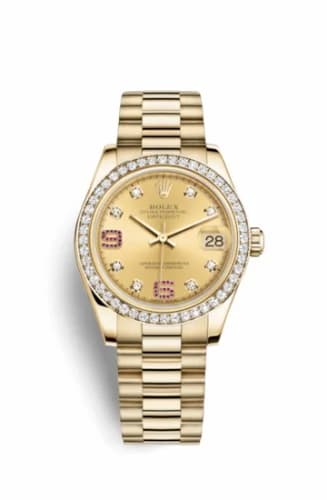 Rolex Datejust 31 Yellow Gold Diamond / President / Champagne Diamonds Rubies 178288-0063 — фото часов Rolex Datejust 31 Yellow Gold Diamond / President / Champagne Diamonds Rubies 178288-0063 — фото часов