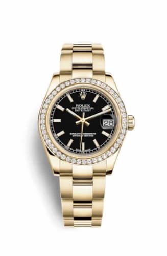 Rolex Datejust 31 Yellow Gold Diamond / Oyster / Black 178288-0075 — фото часов Rolex Datejust 31 Yellow Gold Diamond / Oyster / Black 178288-0075 — фото часов
