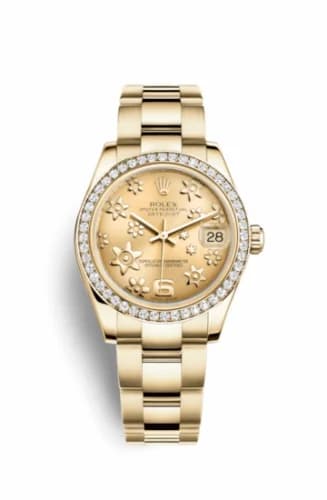 Rolex Datejust 31 Yellow Gold Diamond / Oyster / Champagne Floral 178288-0086 — фото часов Rolex Datejust 31 Yellow Gold Diamond / Oyster / Champagne Floral 178288-0086 — фото часов