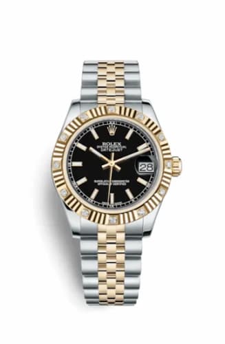 Rolex Datejust 31 Rolesor Yellow Fluted Diamond / Jubilee / Black 178313-0001 — фото часов Rolex Datejust 31 Rolesor Yellow Fluted Diamond / Jubilee / Black 178313-0001 — фото часов