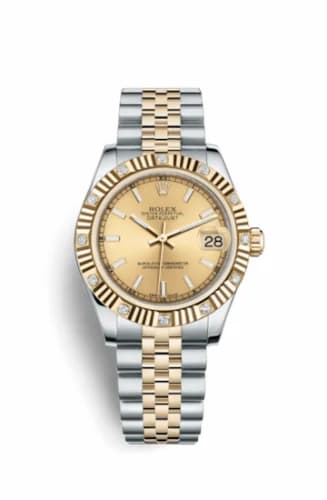 Rolex Datejust 31 Rolesor Yellow Fluted Diamond / Jubilee / Champagne 178313-0006 — фото часов Rolex Datejust 31 Rolesor Yellow Fluted Diamond / Jubilee / Champagne 178313-0006 — фото часов